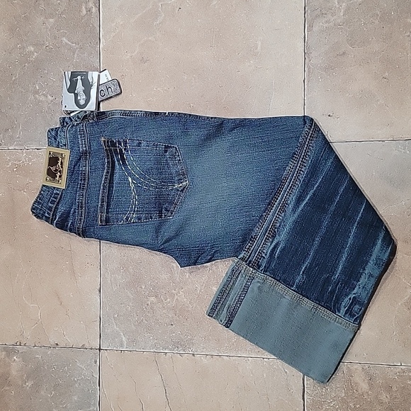 Baby Phat Denim - Y2K Baby Phat Cuffed Cropped Medium Wash Jeans Junior Size 3